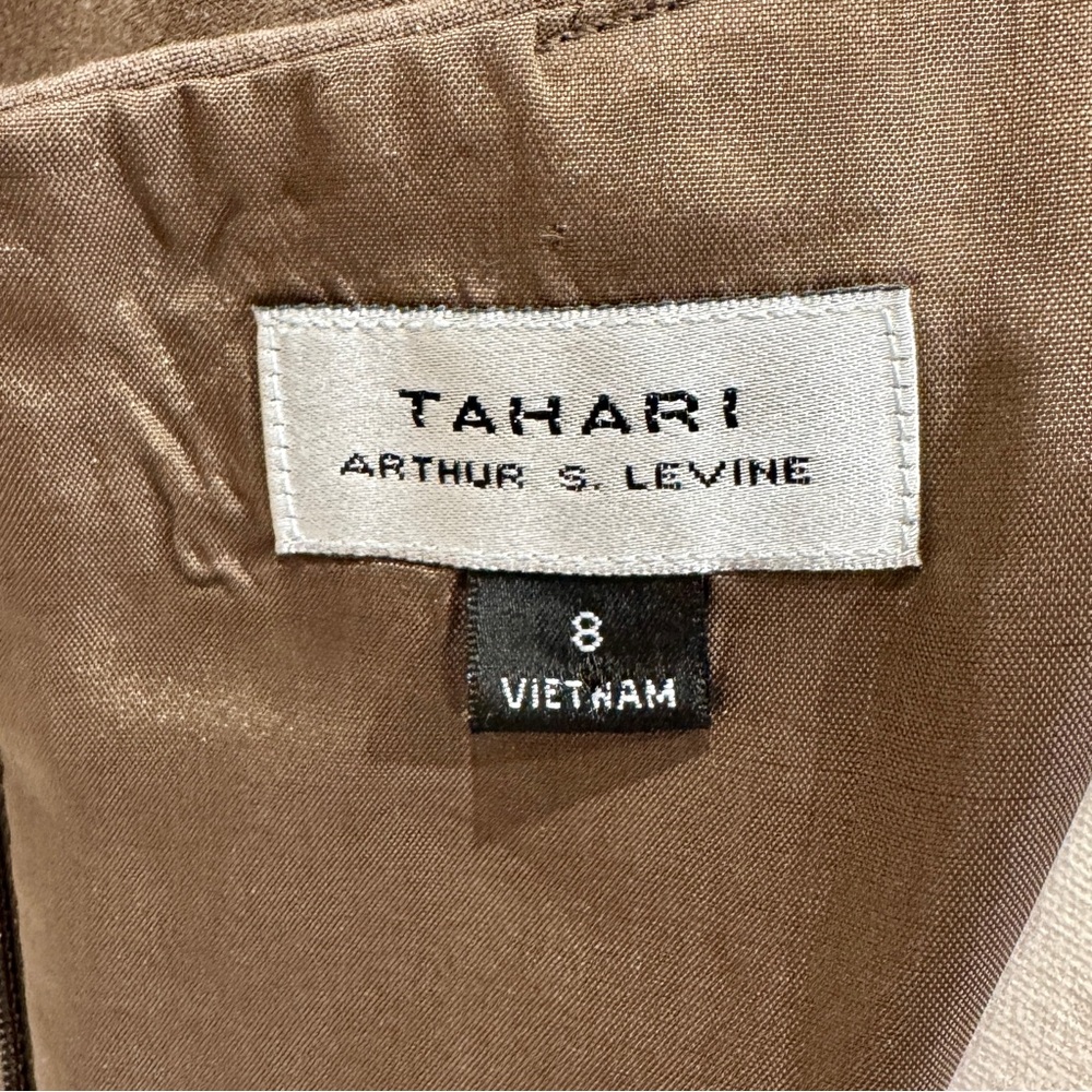 Tahari Sleeveless Sheath Dress | Beige / Tan (8) - Picture 11 of 11